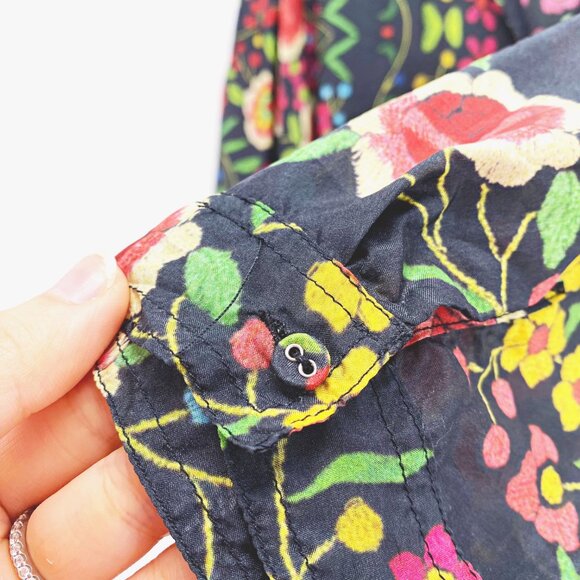 Johnny Was Emby 100% Silk Silk Floral Top - Picture 8 of 15
